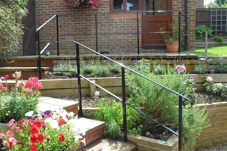 Decorative metal balustrade on outdoor steps The Handrail People